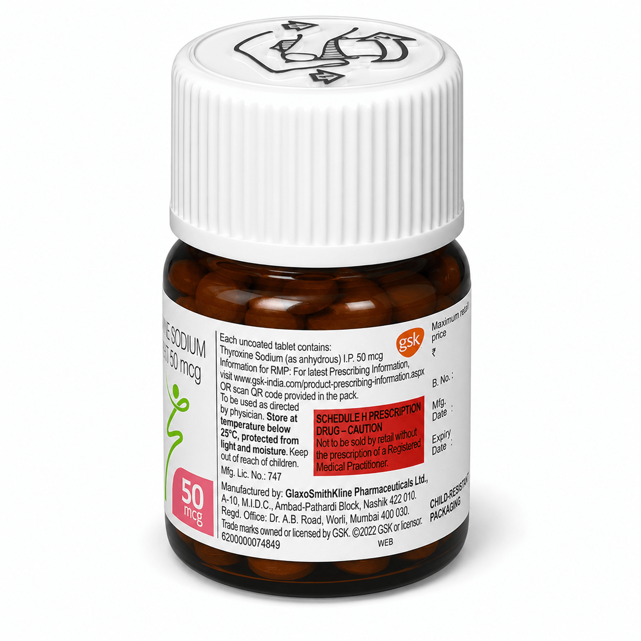 Eltroxin 50mcg 120 Tablets - HEALTH AIM PHARMACY