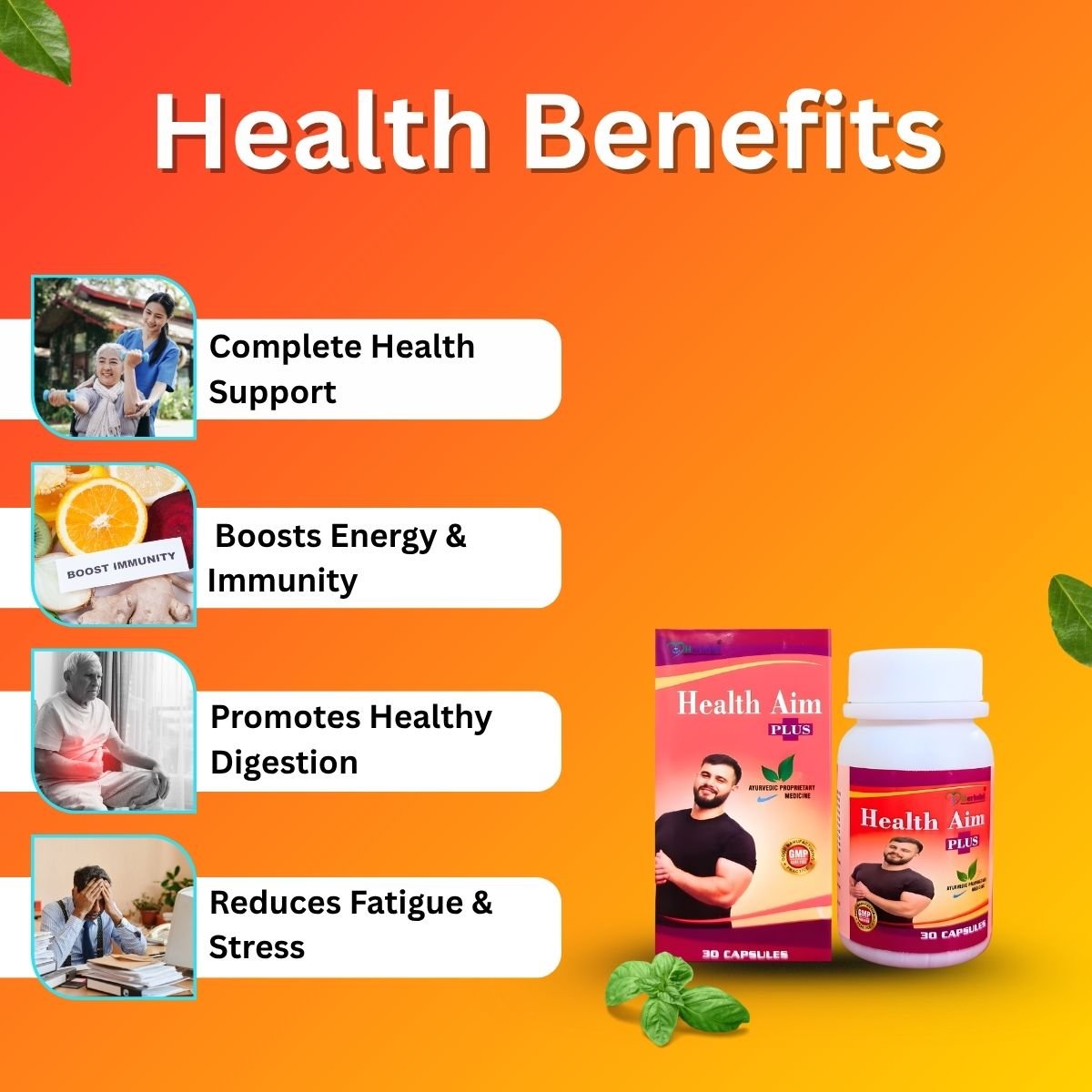 Eucovine Plus Ayurvedic Complete Health Tonic & Health Aim Plus Capsule | 450ml + 30Cap | Combo Pack