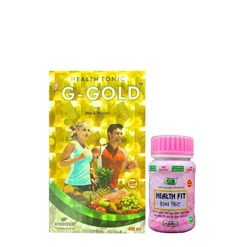 G - Gold Tonic 450ml & Health Fit 50 Capsule (combo pack) - HEALTH AIM PHARMACY