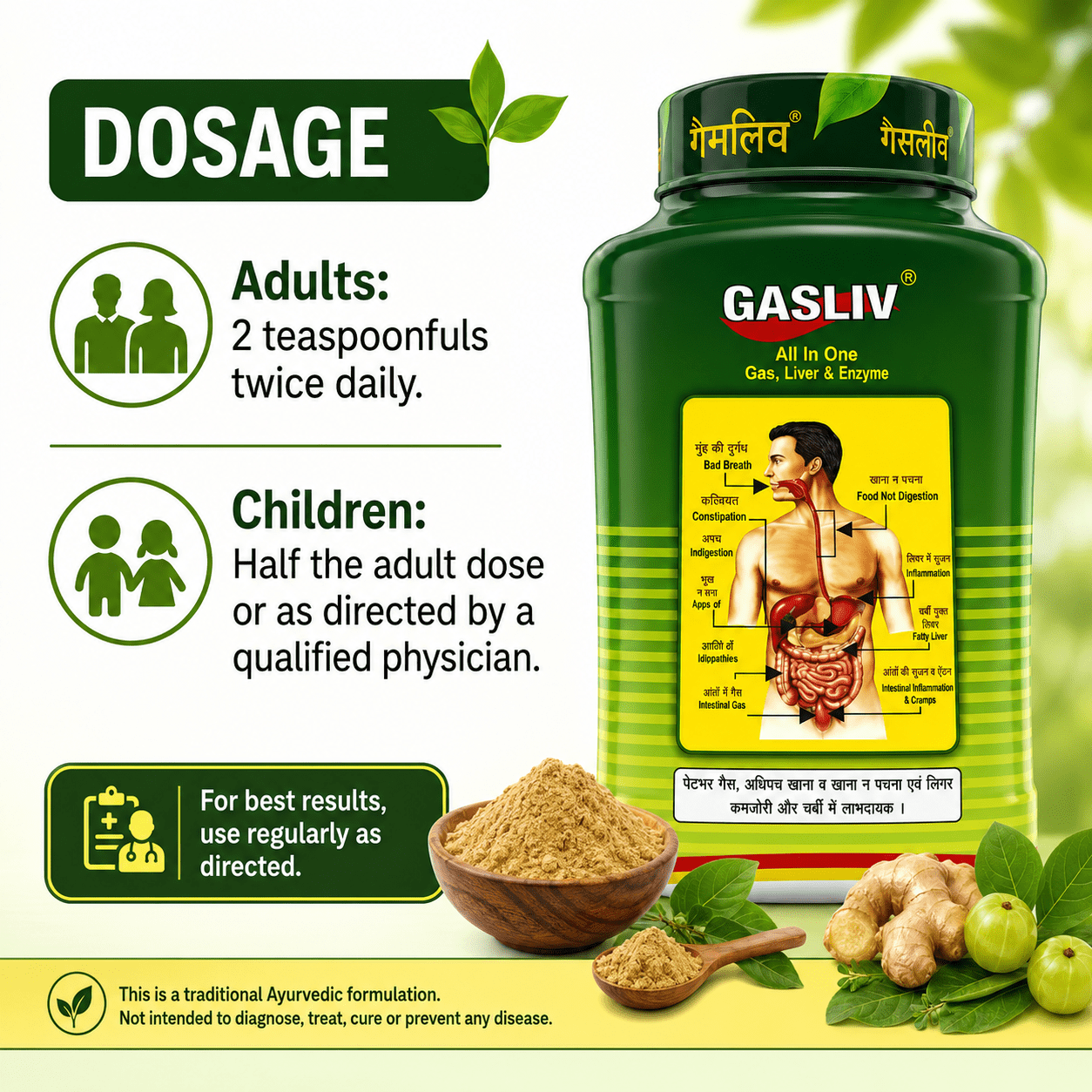 Gasliv Churna 100g (Pack 2) - HEALTH AIM PHARMACY