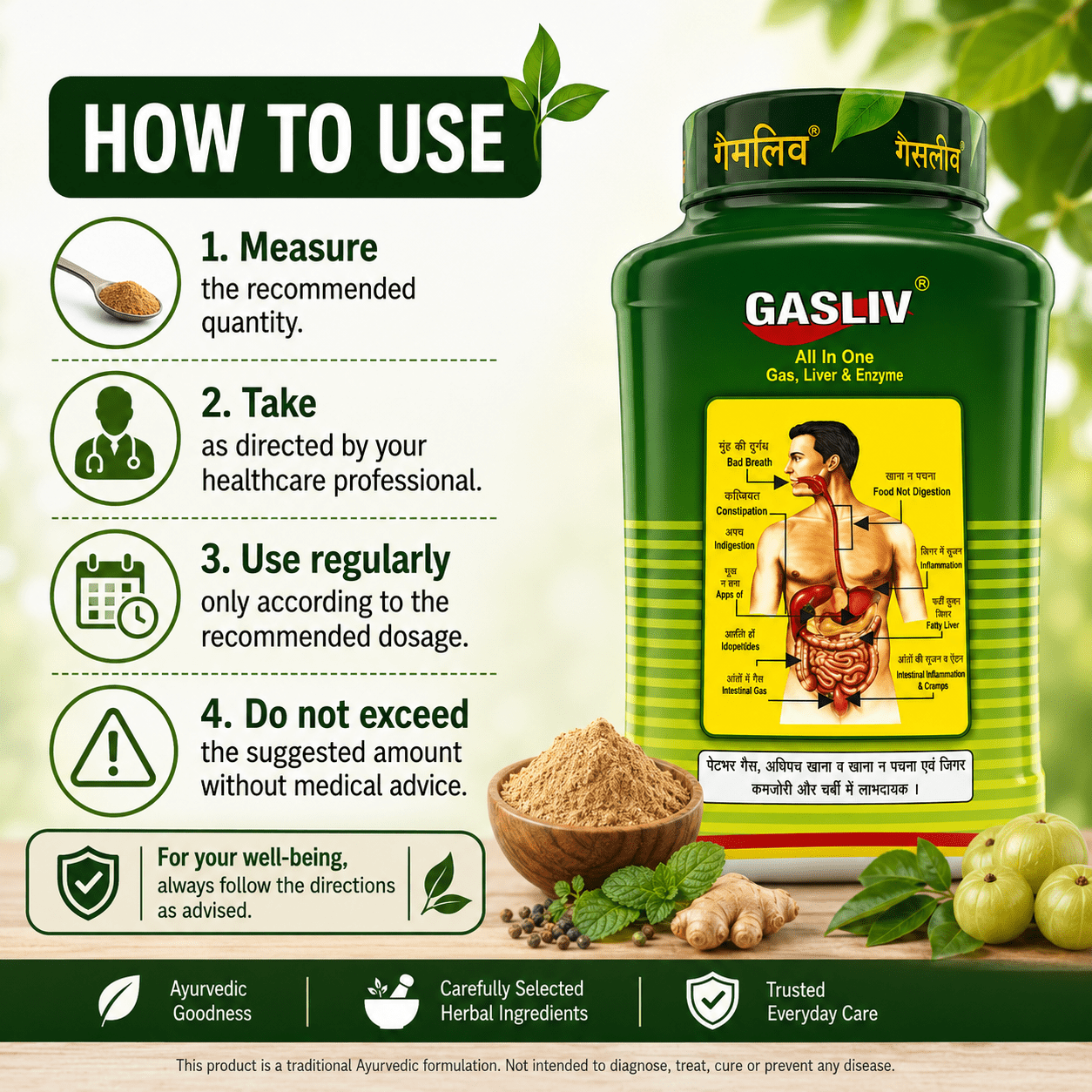 Gasliv Churna 100g (Pack 2) - HEALTH AIM PHARMACY