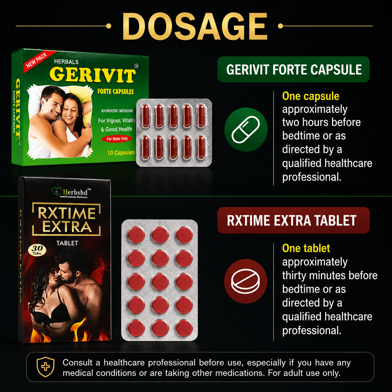 Gerivit Forte Capsule & Rxtime Extra Tablet (Combo Pack) - HEALTH AIM PHARMACY