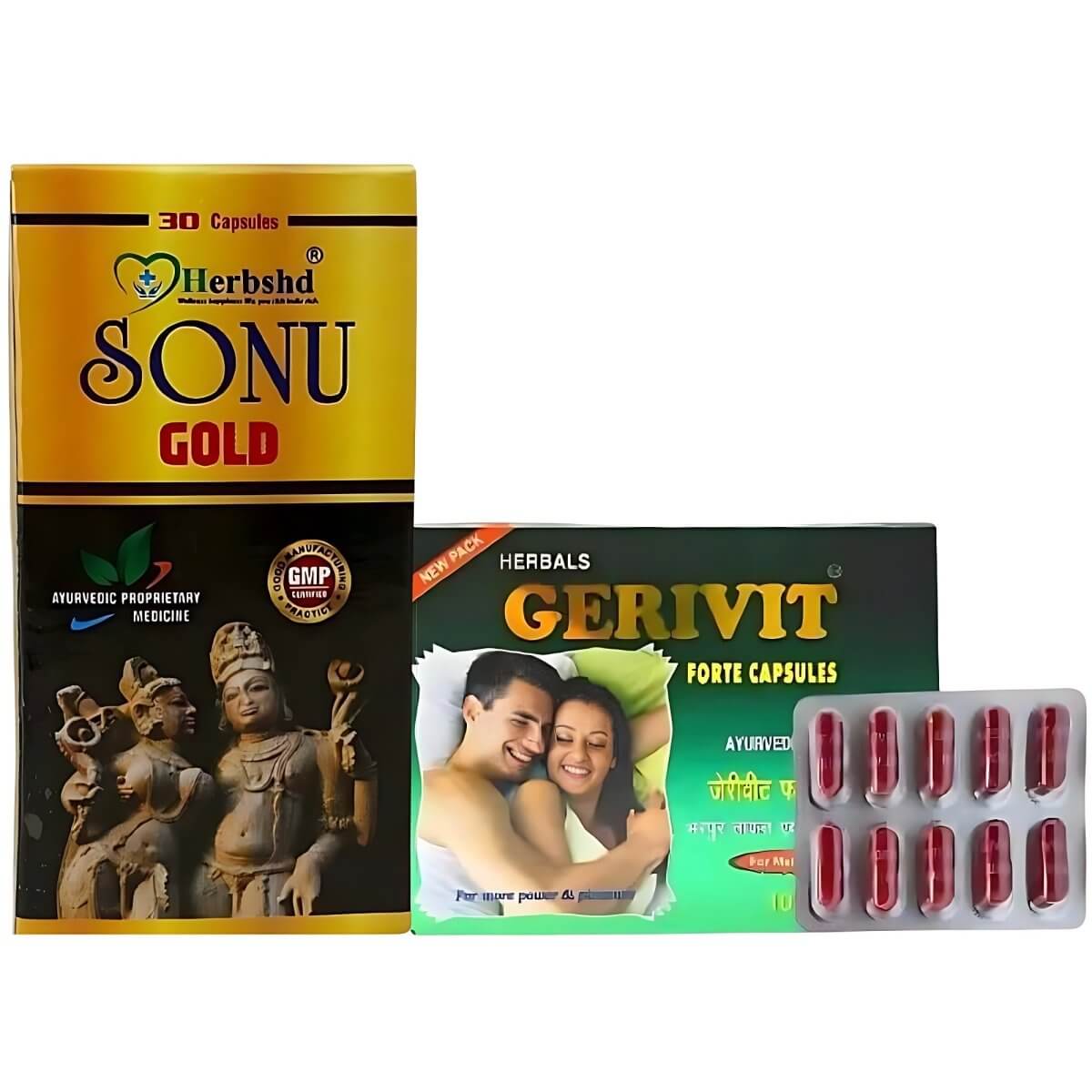 Gerivit Forte Capsule&Sonu Gold Capsule Premature Ejaculation Medicine - HEALTH AIM PHARMACY