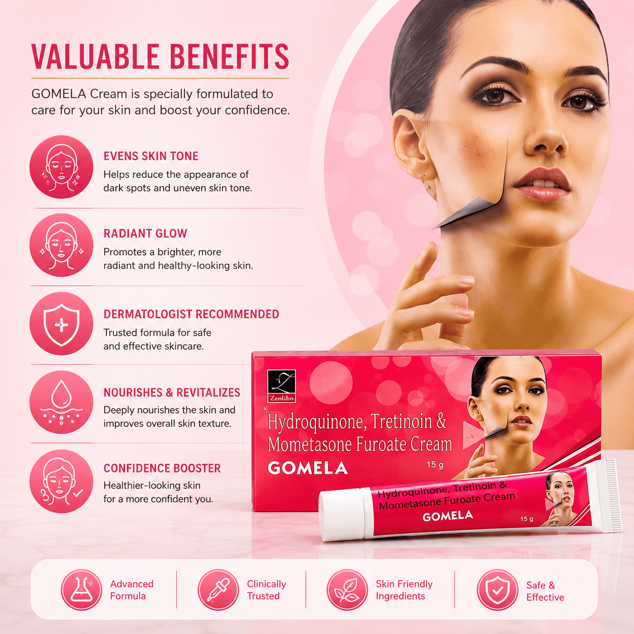 Gomela Skin Care Cream 15gm (Pack of 4) - HEALTH AIM PHARMACY