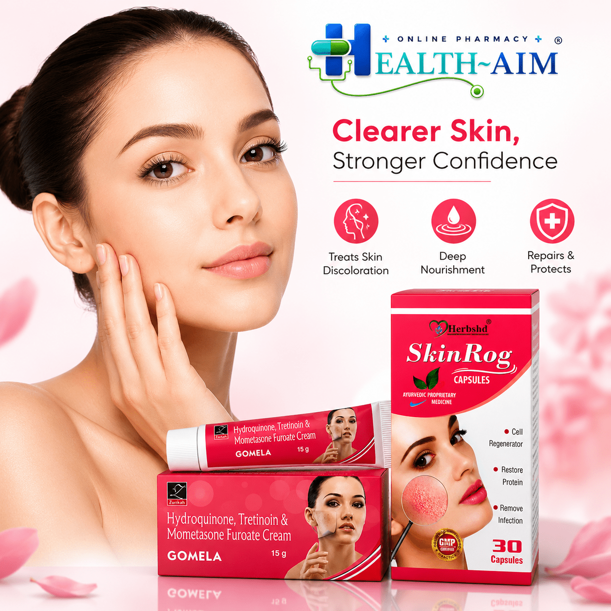 Gomela Skin Care Cream & SkinRog Capsule - HEALTH AIM PHARMACY