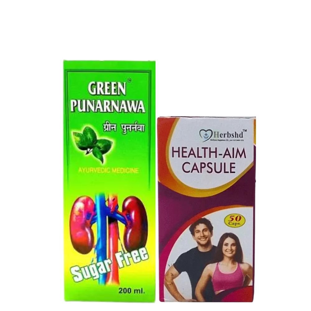 Green Punarnawa Syrup 200ml And Health aim Capsule (Combo pack) - HEALTH AIM PHARMACY