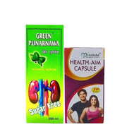 Green Punarnawa Syrup 200ml And Health aim Capsule (Combo pack) - HEALTH AIM PHARMACY