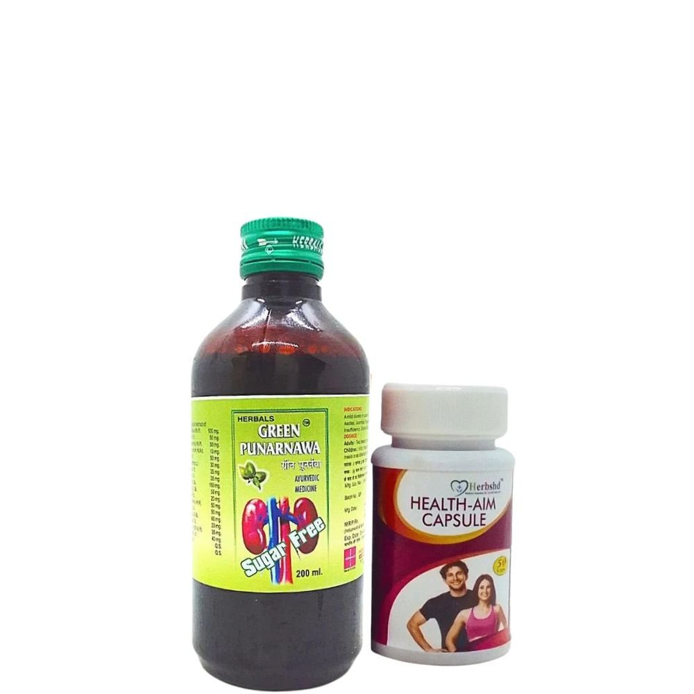 Green Punarnawa Syrup 200ml And Health aim Capsule (Combo pack) - HEALTH AIM PHARMACY