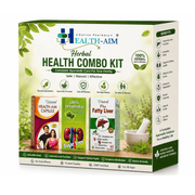 Health Combo Kit: Ayurvedic Green Punarnawa Syrup + Ayurvedic The Fatty Liver Capsule + Ayurvedic Health Aim Capsule | 200ml + 30Cap + 50Cap - HEALTH AIM PHARMACY