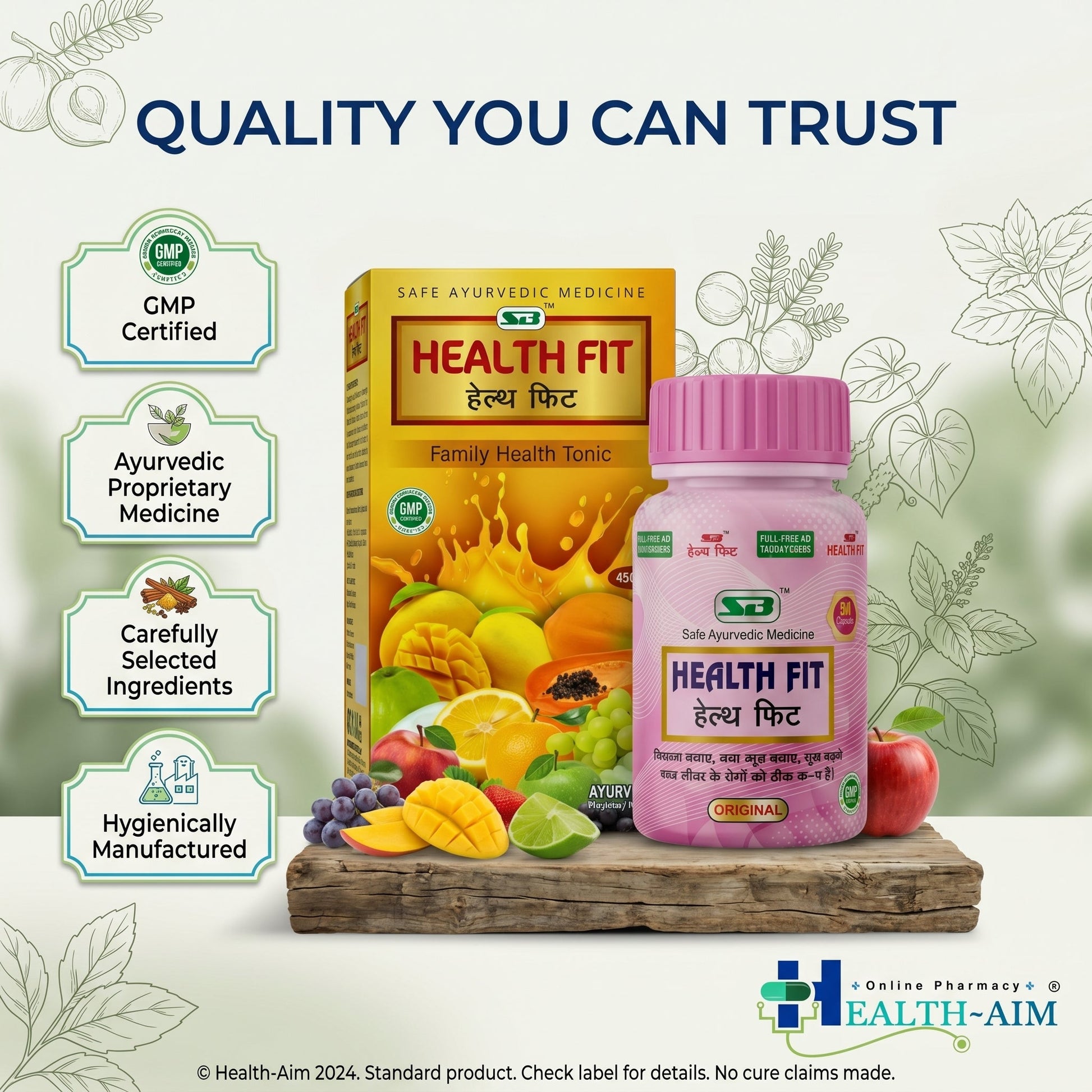 Health Fit Family Health Tonic & Capsules Combo | Ayurvedic Daily Wellness Supplement for Whole Family - HEALTH AIM PHARMACY