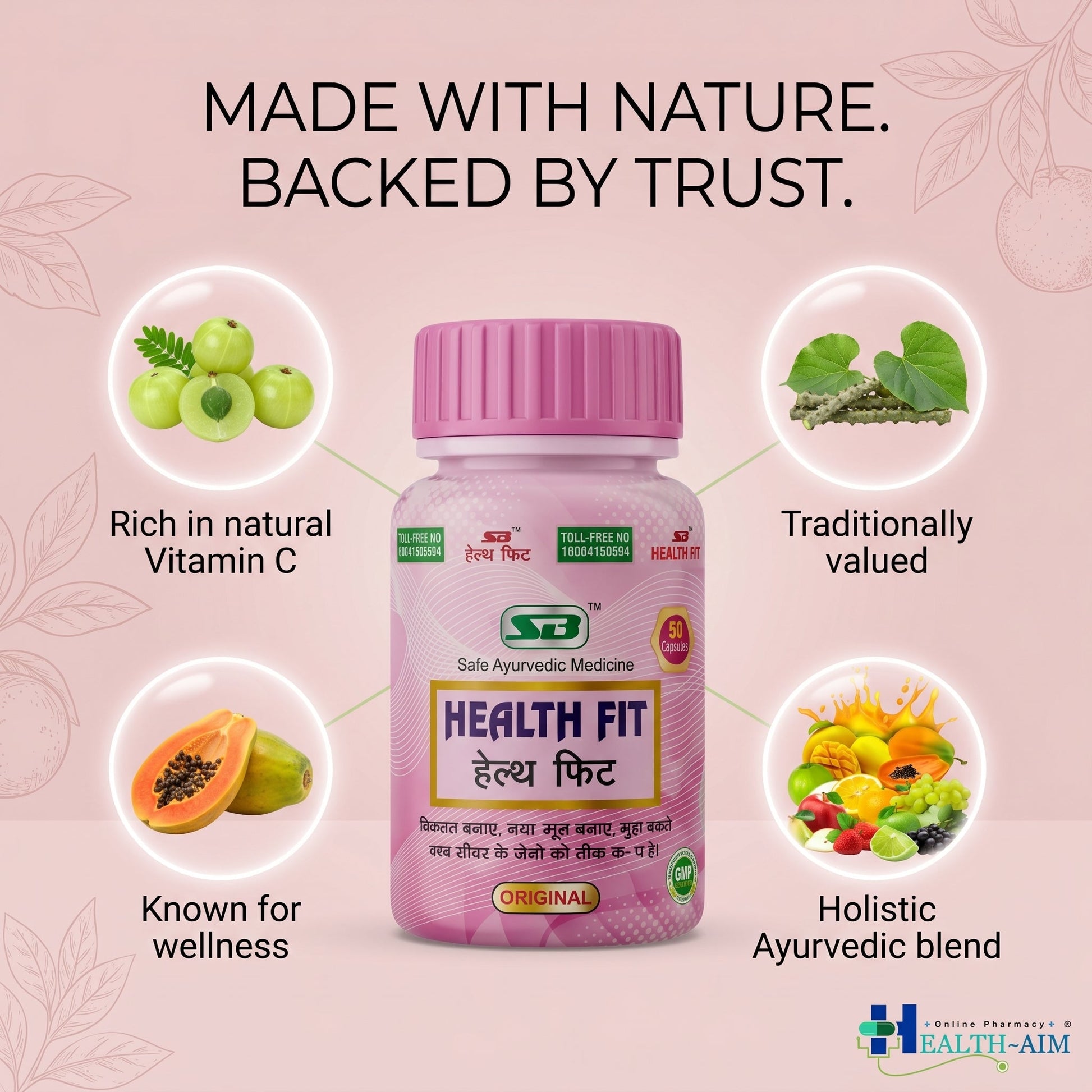 Health Fit Family Health Tonic & Capsules Combo | Ayurvedic Daily Wellness Supplement for Whole Family - HEALTH AIM PHARMACY