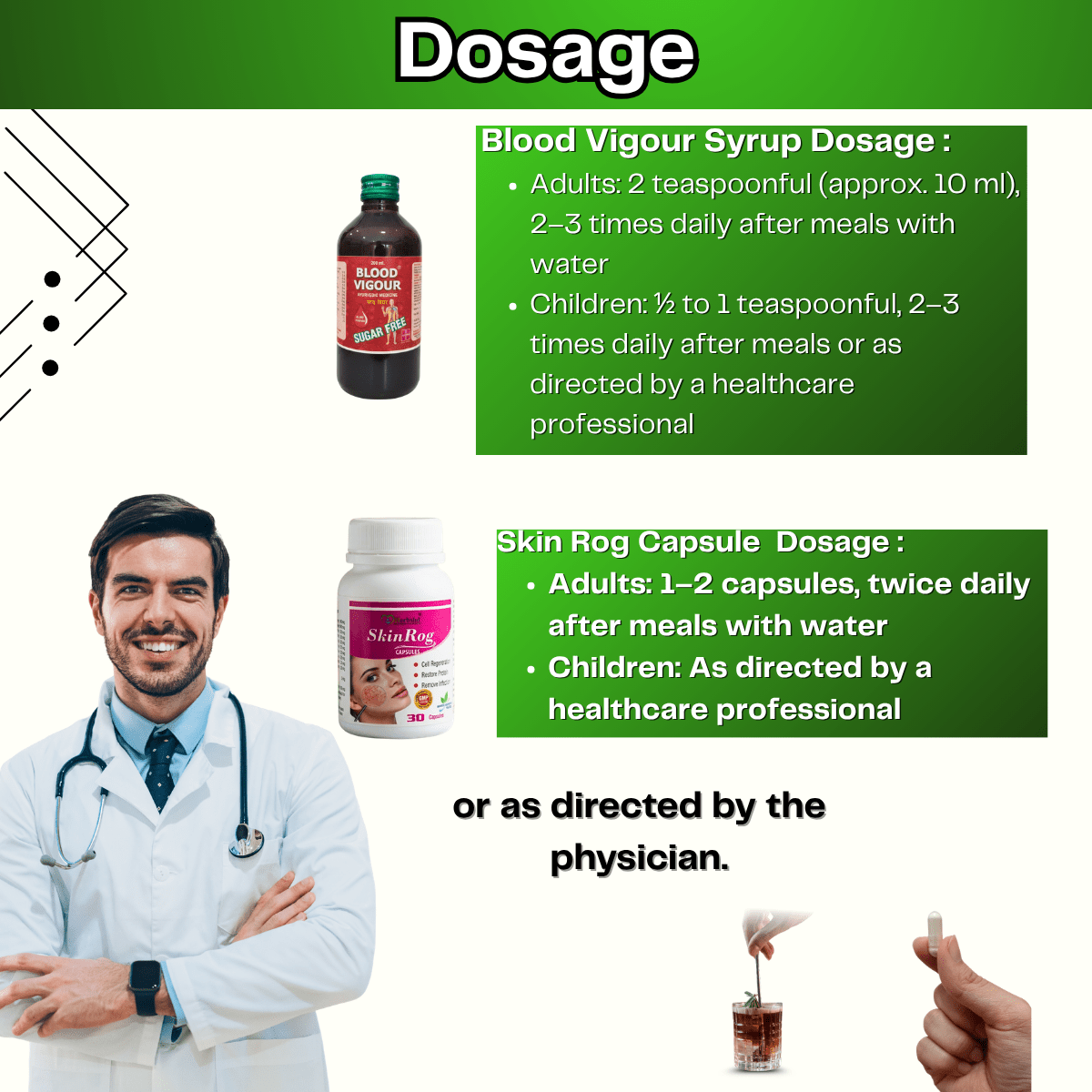 Herbal Blood Vigour Syrup + SkinRog Capsule Combo for Clear Skin & Blood Purifier | Health Aim Pharmacy