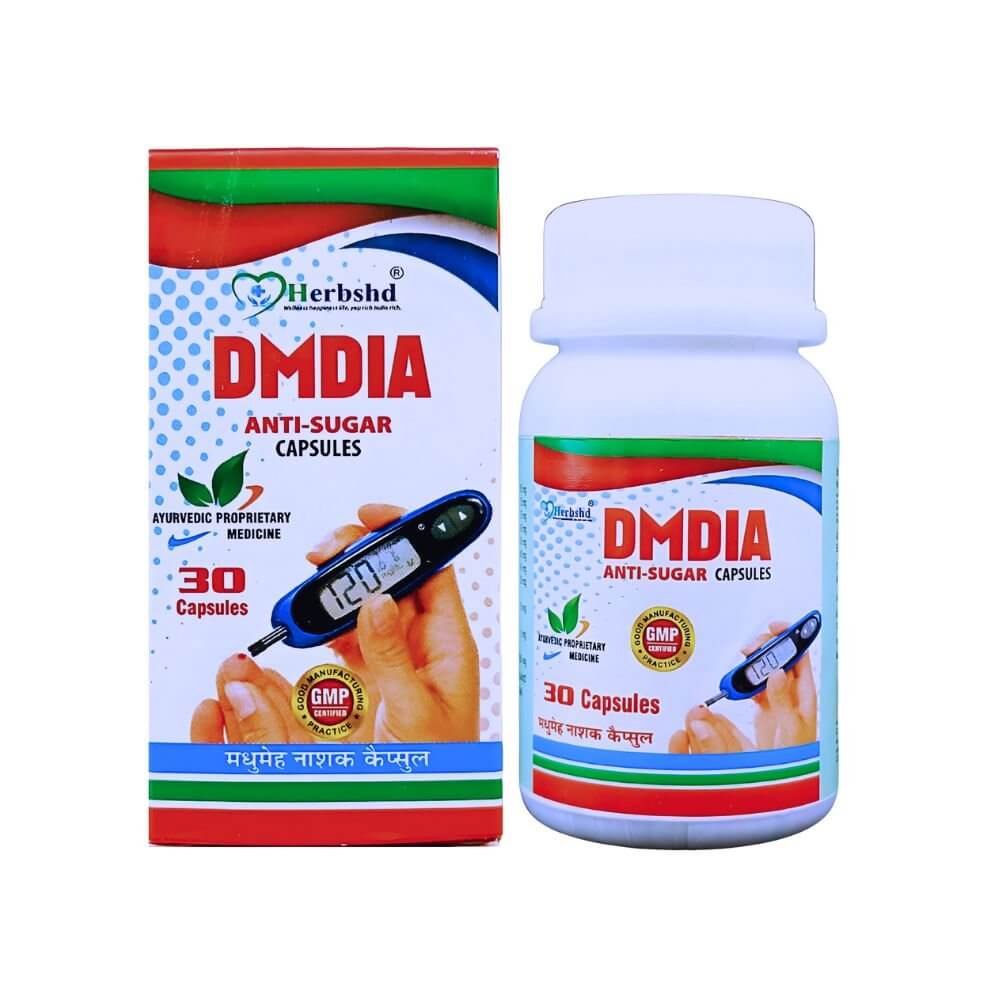Herbshd Ayurvedic DMDIA Anti - sugar Capsule & Karela Juice Combo - HEALTH AIM PHARMACY