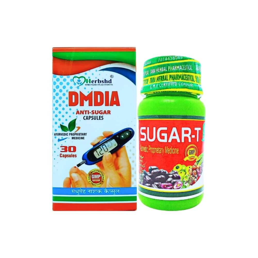 Herbshd Ayurvedic DMDIA Anti - sugar capsule & Sugar - T capsule combo - HEALTH AIM PHARMACY