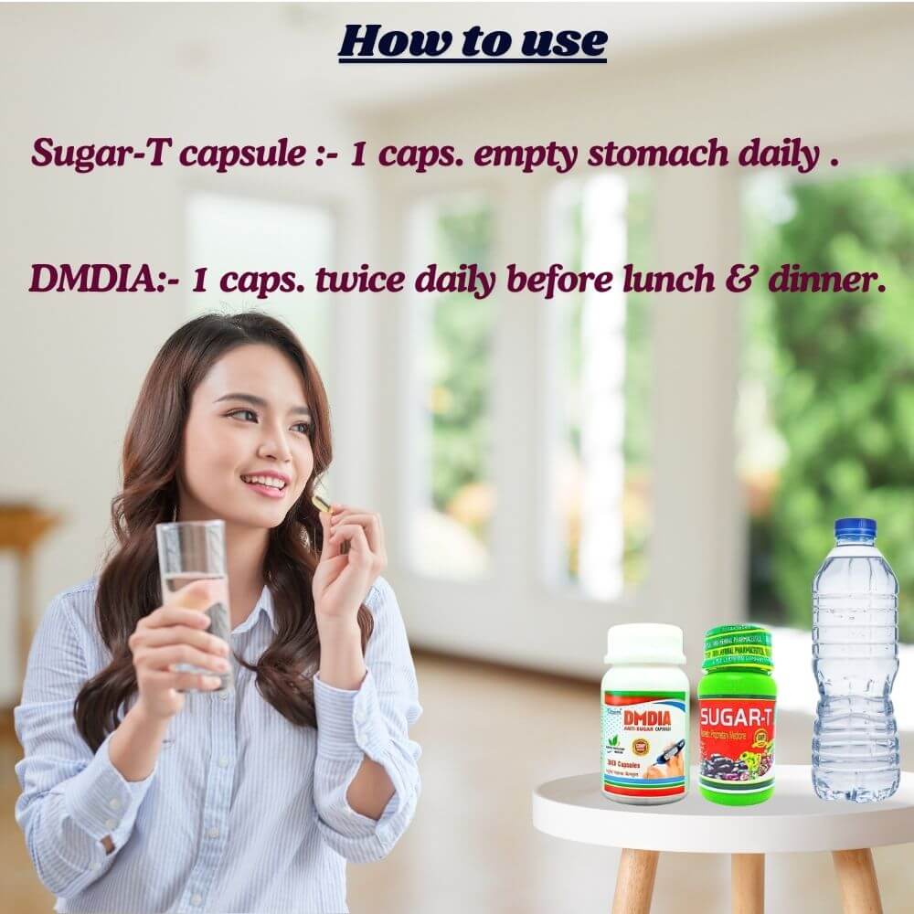 Herbshd Ayurvedic DMDIA Anti - sugar capsule & Sugar - T capsule combo - HEALTH AIM PHARMACY
