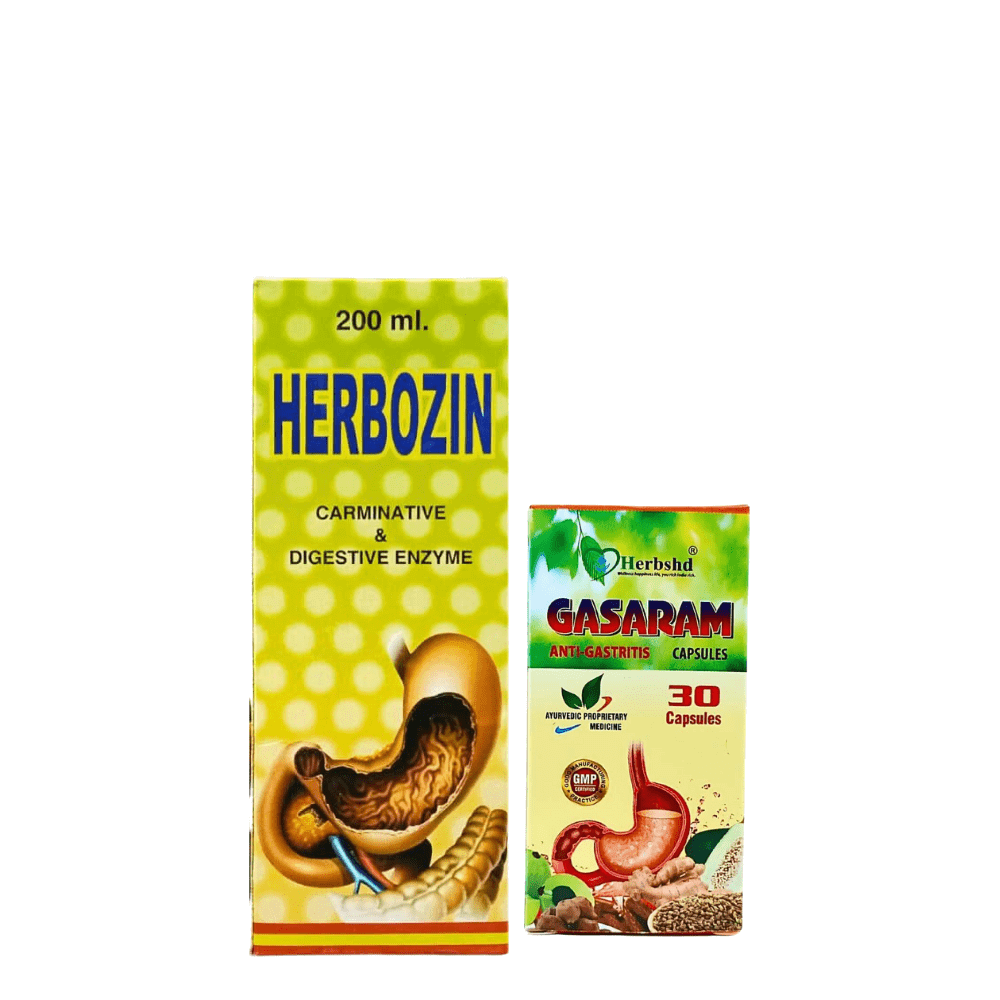 Herbshd Ayurvedic Gasaram Capsule & Ayurvedic Herbozin Syrup (combo pack ) - HEALTH AIM PHARMACY
