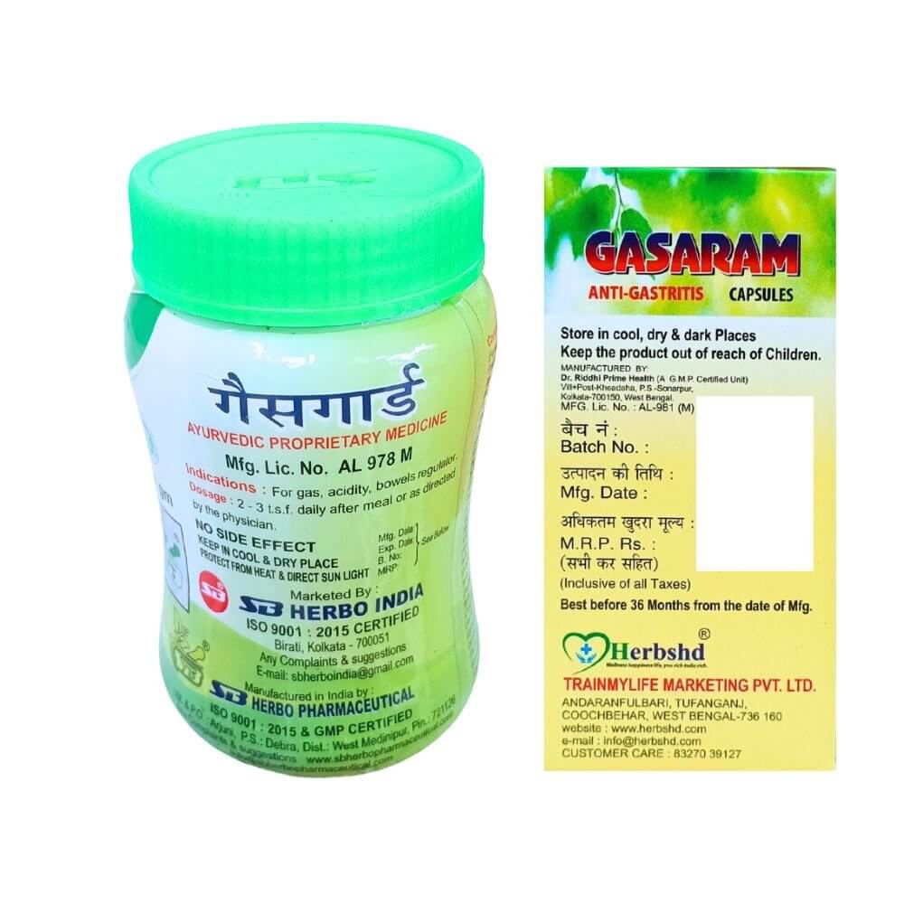 Herbshd Ayurvedic Gasaram Capsule & Gasguard Powder combo - HEALTH AIM PHARMACY