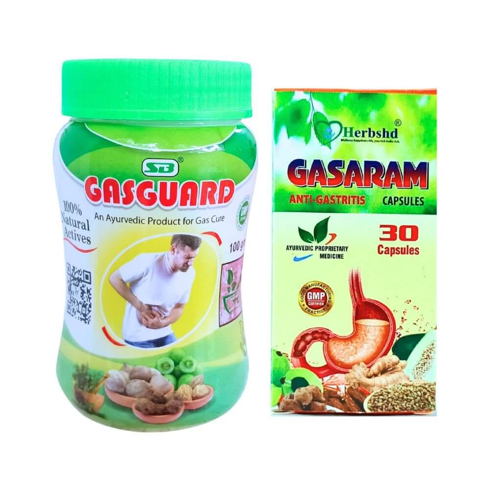 Herbshd Ayurvedic Gasaram Capsule & Gasguard Powder combo - HEALTH AIM PHARMACY