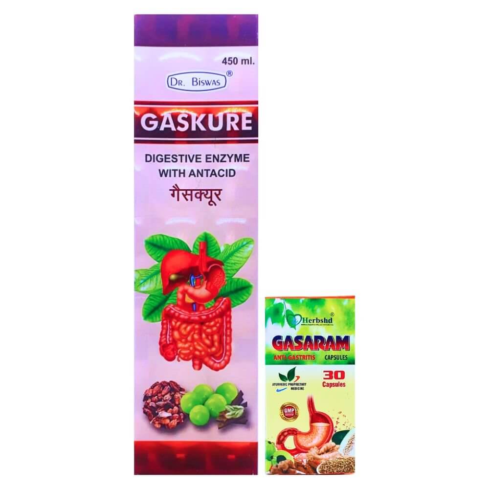 Herbshd Ayurvedic Gasaram Capsule & Gaskure Syrup combo - HEALTH AIM PHARMACY