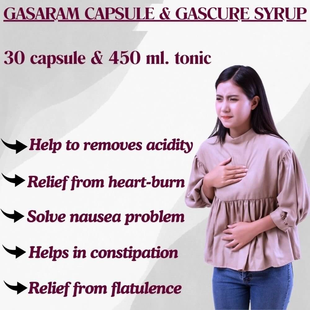 Herbshd Ayurvedic Gasaram Capsule & Gaskure Syrup combo - HEALTH AIM PHARMACY