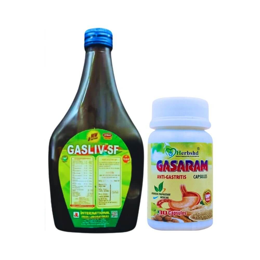 Herbshd Ayurvedic Gasaram Capsule & Gasliv - SF Tonic (combo) - HEALTH AIM PHARMACY