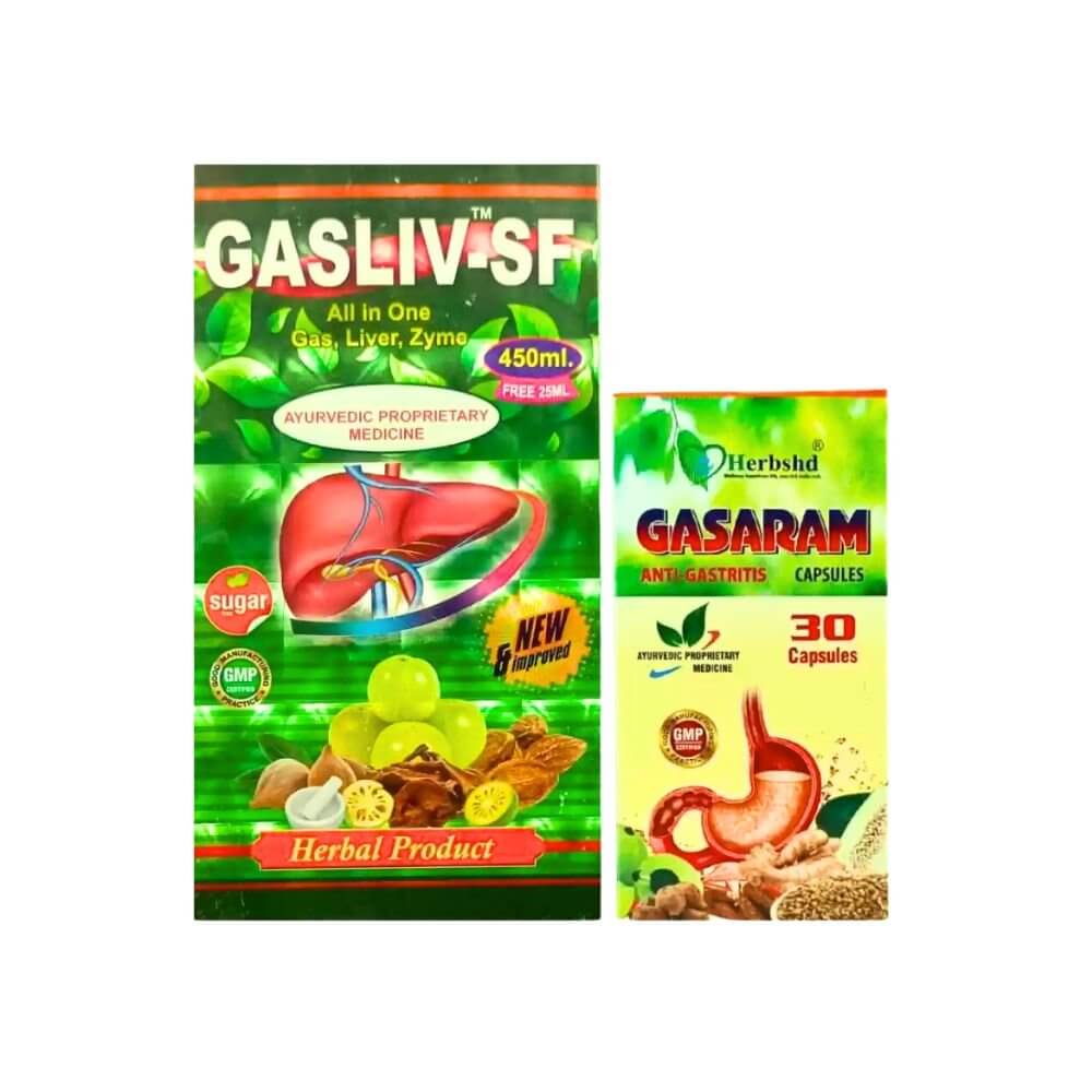 Herbshd Ayurvedic Gasaram Capsule & Gasliv - SF Tonic (combo) - HEALTH AIM PHARMACY