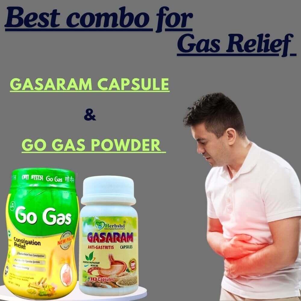Herbshd Ayurvedic Gasaram Capsule & Go Gas Powder combo - HEALTH AIM PHARMACY