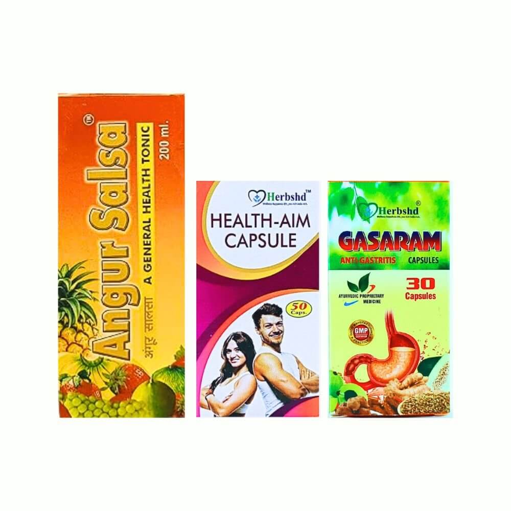 Herbshd Ayurvedic Gasaram Capsule & Health Aim Capsule & Angur Salsa (combo) - HEALTH AIM PHARMACY