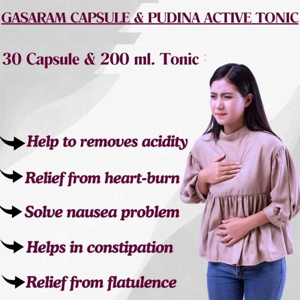 Herbshd Ayurvedic Gasaram Capsule & Pudina Active syrup combo - HEALTH AIM PHARMACY