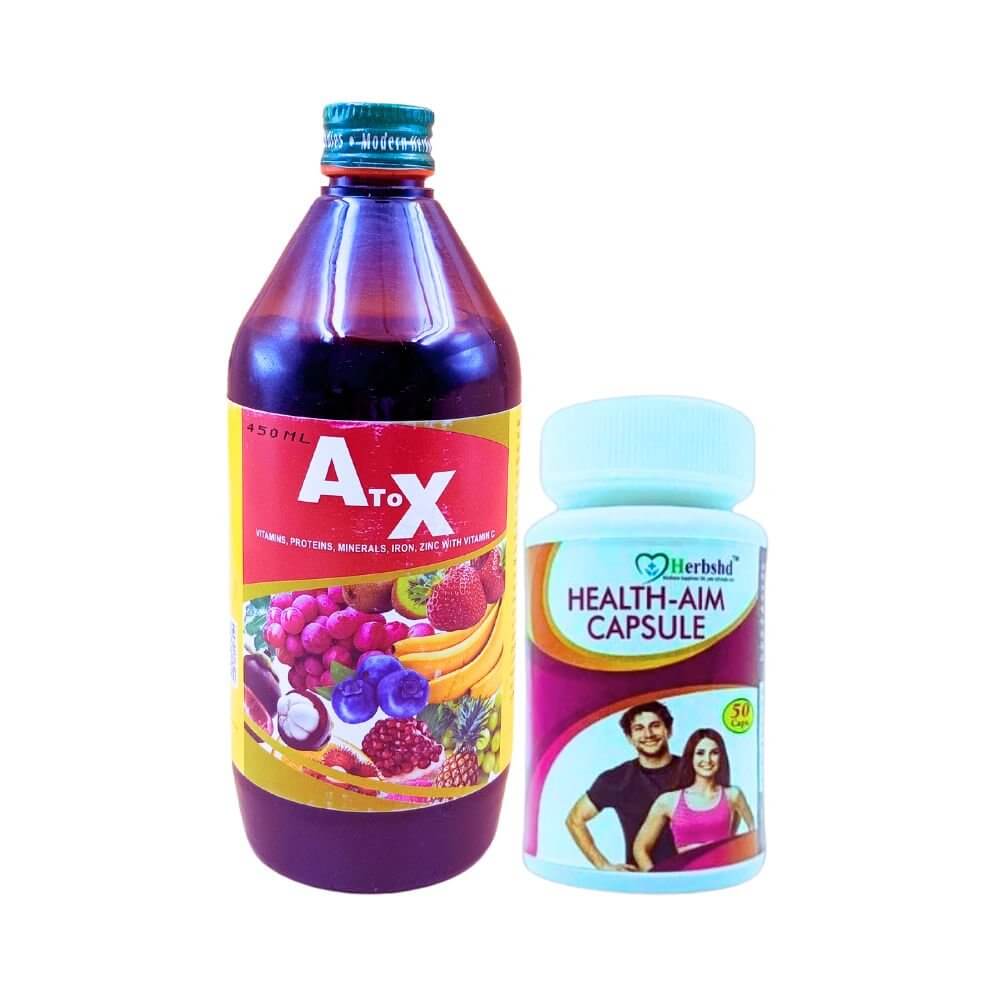Herbshd Ayurvedic Health Aim Capsule & A To X tonic combo - HEALTH AIM PHARMACY