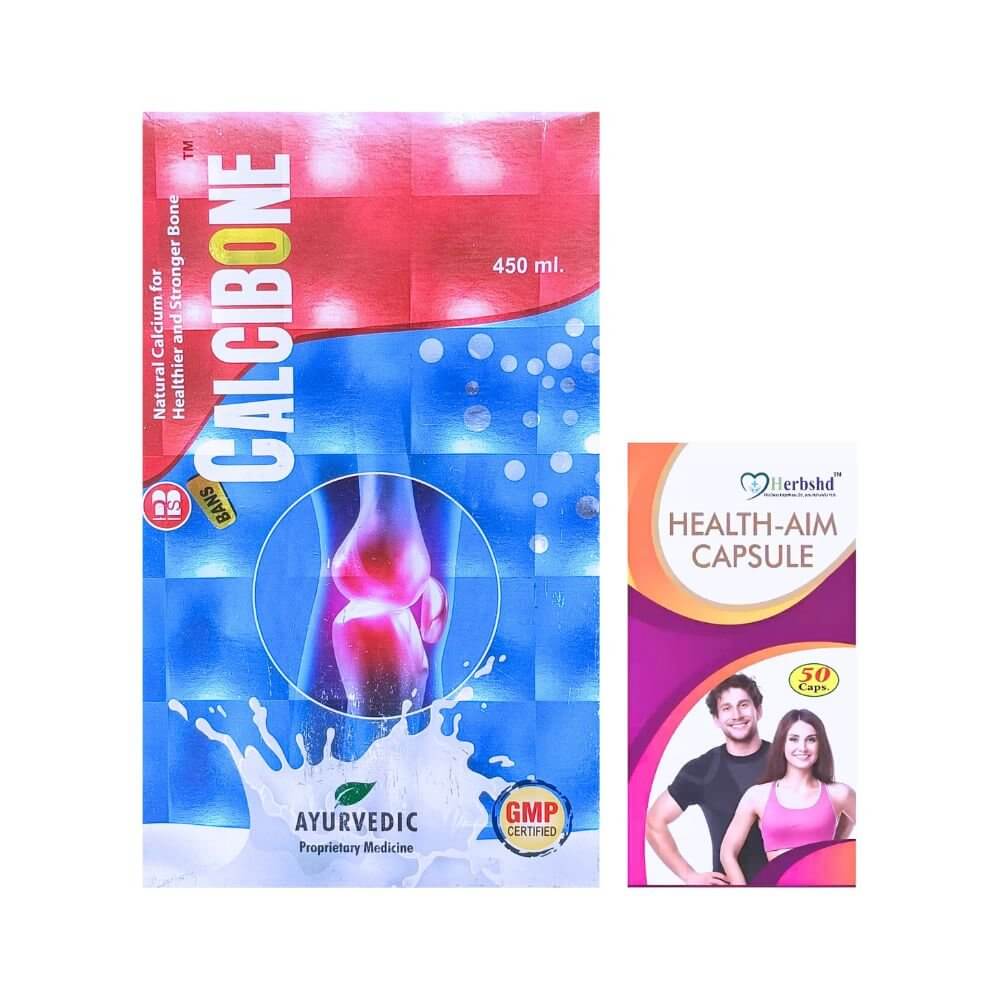 Herbshd Ayurvedic Health Aim Capsule & Calcibone Syrup combo - HEALTH AIM PHARMACY
