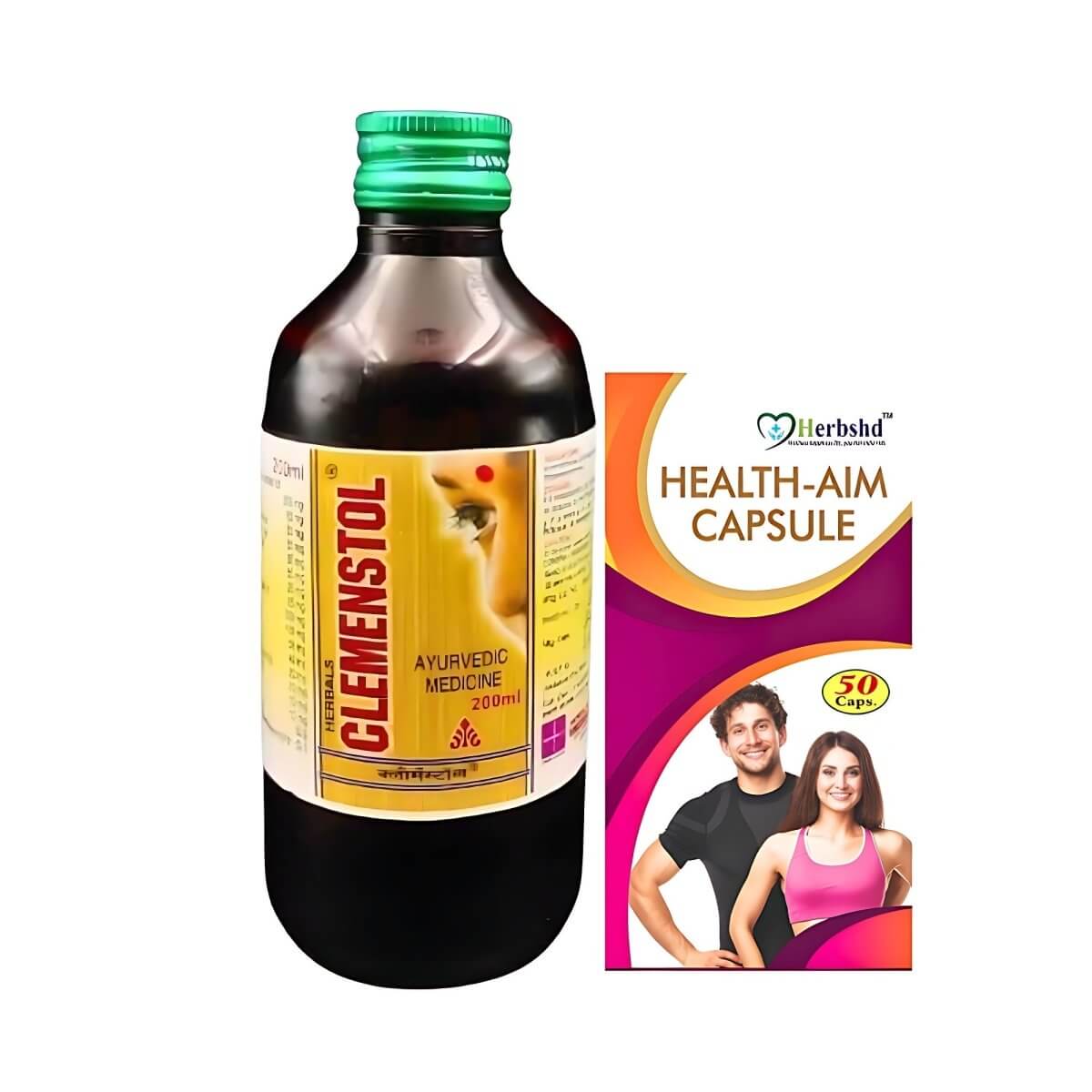 Herbshd Ayurvedic Health Aim capsule & Clemenstol Syrup (combo) - HEALTH AIM PHARMACY