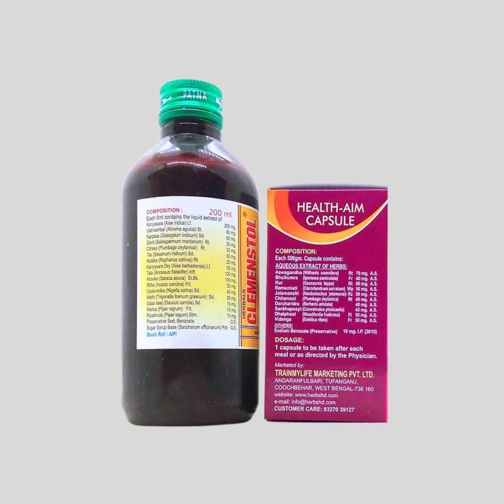 Herbshd Ayurvedic Health Aim capsule & Clemenstol Syrup (combo) - HEALTH AIM PHARMACY