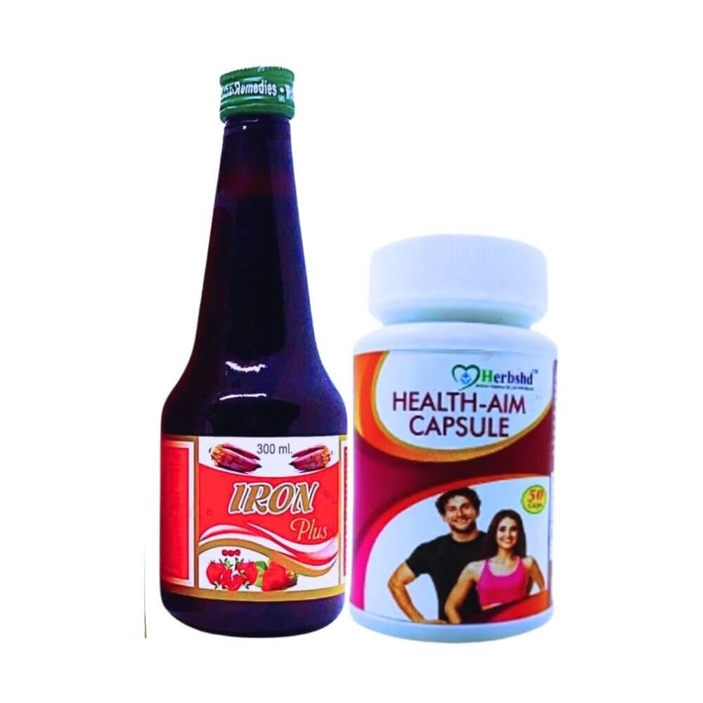 Herbshd ayurvedic Health Aim Capsule & Iron Plus Tonic combo - HEALTH AIM PHARMACY