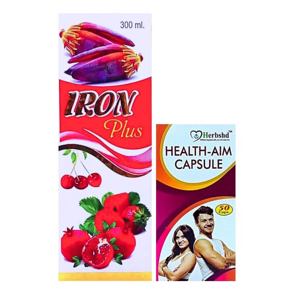 Herbshd ayurvedic Health Aim Capsule & Iron Plus Tonic combo - HEALTH AIM PHARMACY