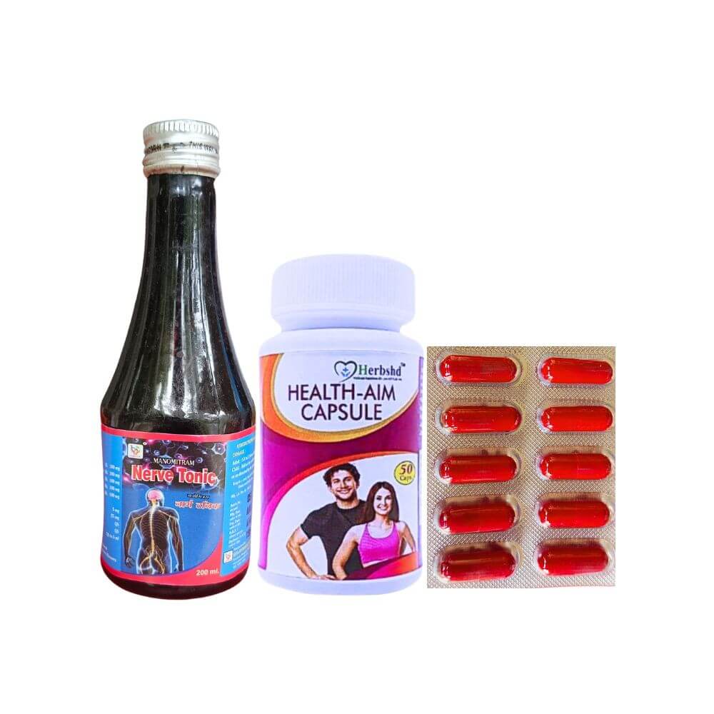 Herbshd Ayurvedic Health Aim Capsule & Nerve Tonic & Narvinol Capsule (Combo pack) - HEALTH AIM PHARMACY