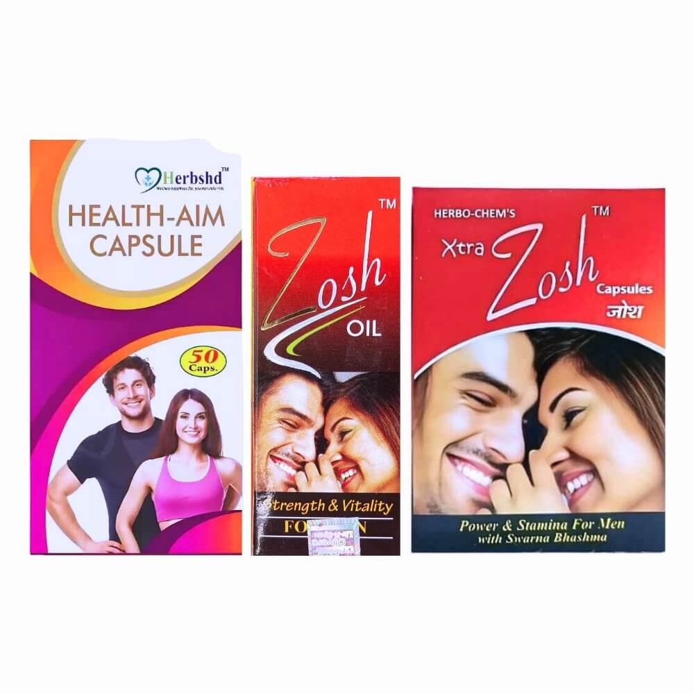 Herbshd Ayurvedic Health Aim Capsule & Xtra Zosh Capsule + Zosh Oil (combo) - HEALTH AIM PHARMACY
