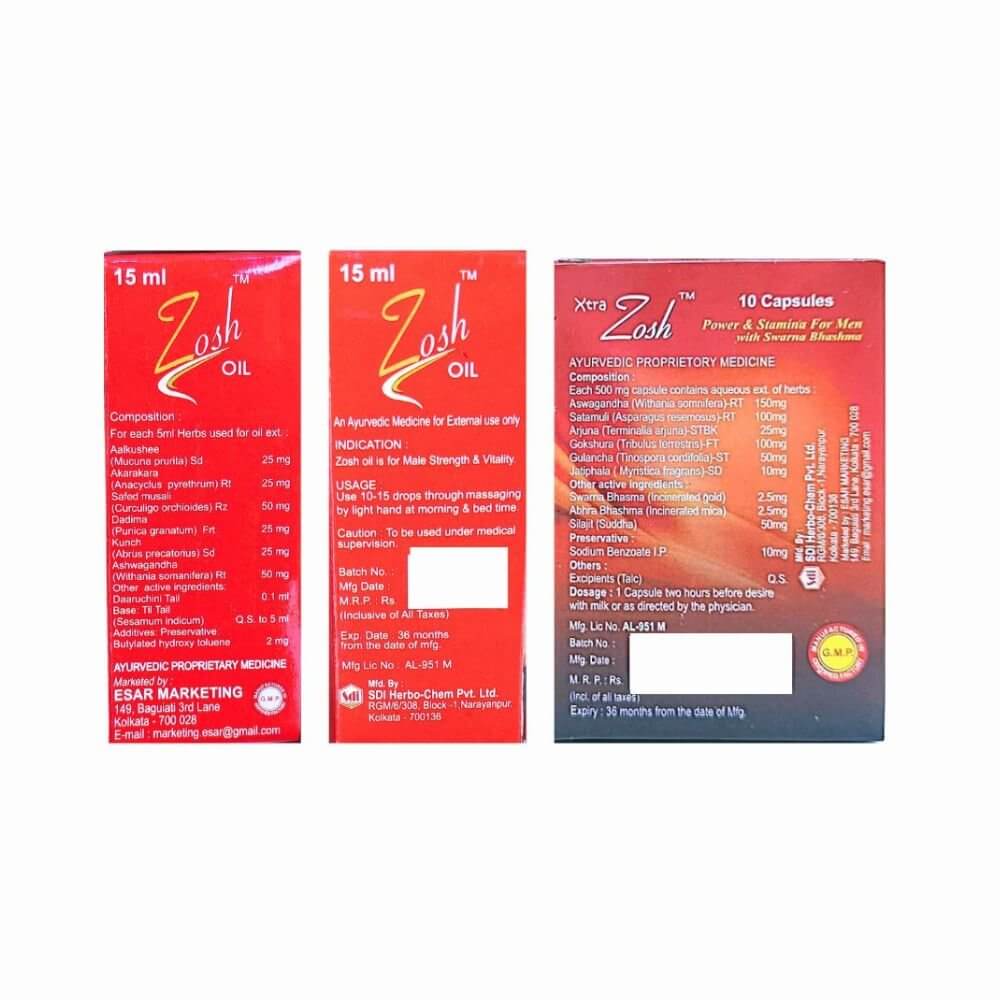 Herbshd Ayurvedic Health Aim Capsule & Xtra Zosh Capsule + Zosh Oil (combo) - HEALTH AIM PHARMACY
