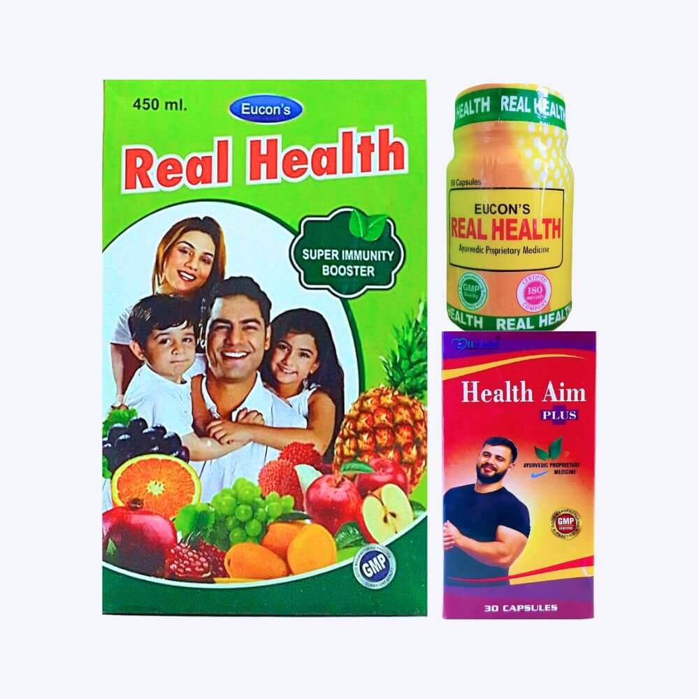 Herbshd Ayurvedic Health Aim Plus Capsule & Real Health Tonic with Real Health Capsule (combo pack) - HEALTH AIM PHARMACY