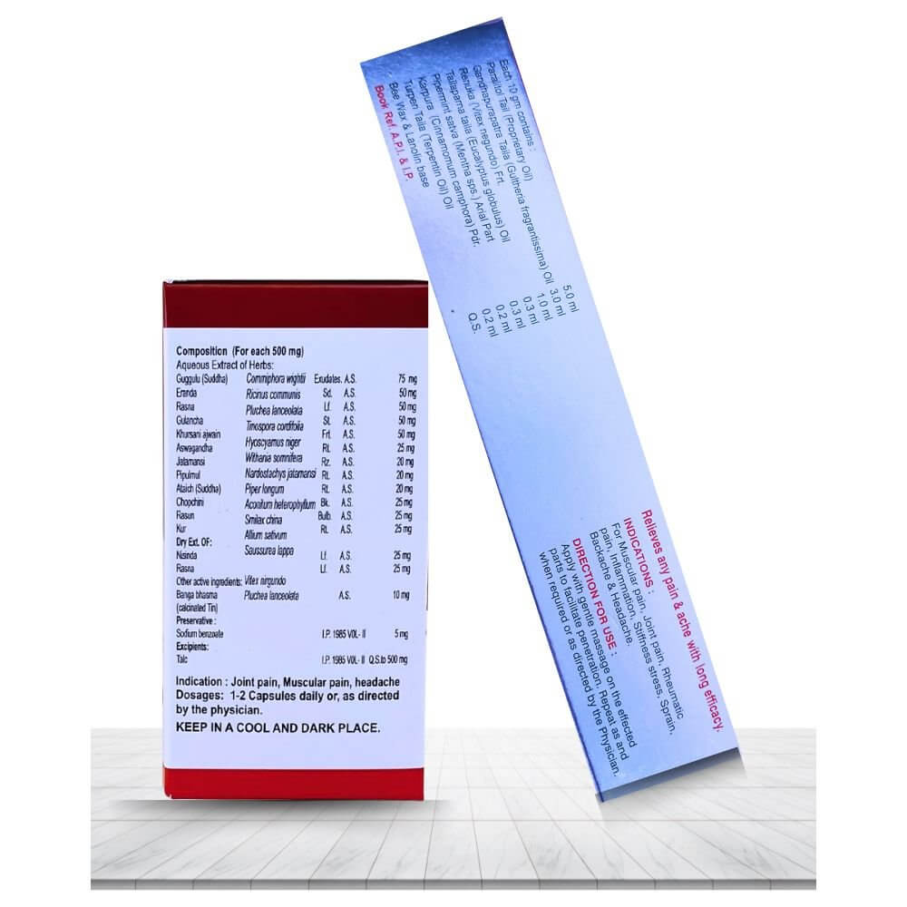 Herbshd Ayurvedic Pain QR Plus Capsule & Paralitol Gel - pack of 2 (combo pack) - HEALTH AIM PHARMACY