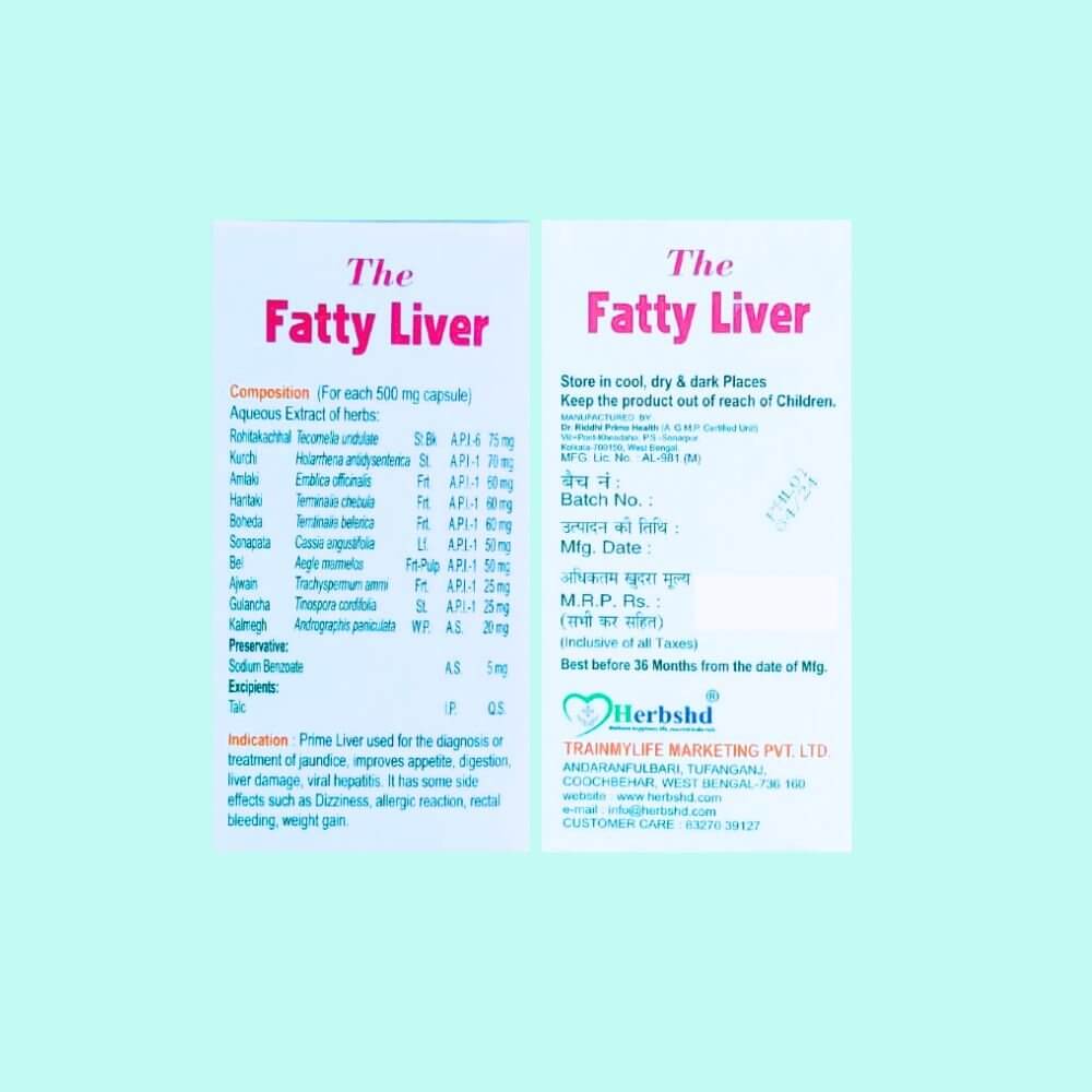Herbshd Ayurvedic The Fatty Liver Capsule & Herbo - LIV Tonic combo - HEALTH AIM PHARMACY