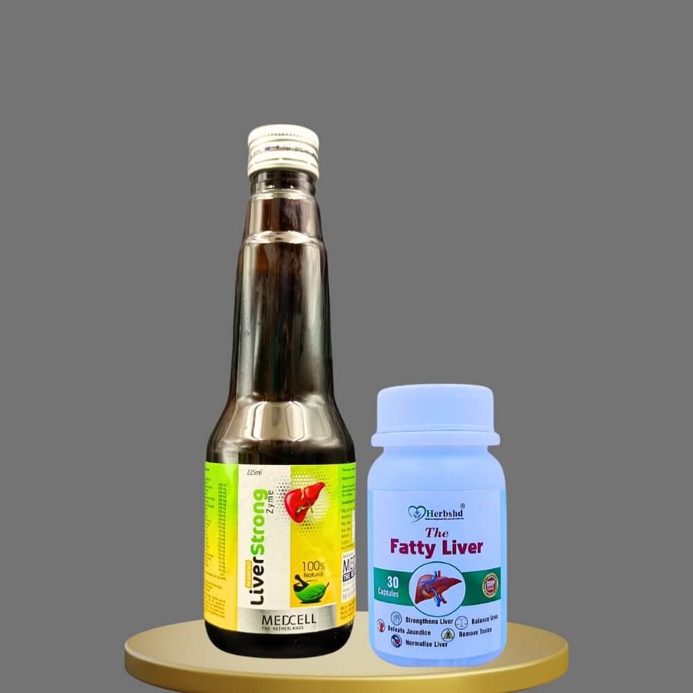 Herbshd Ayurvedic The Fatty Liver Capsule & Liver Strong Zyme Syrup ( combo ) - HEALTH AIM PHARMACY