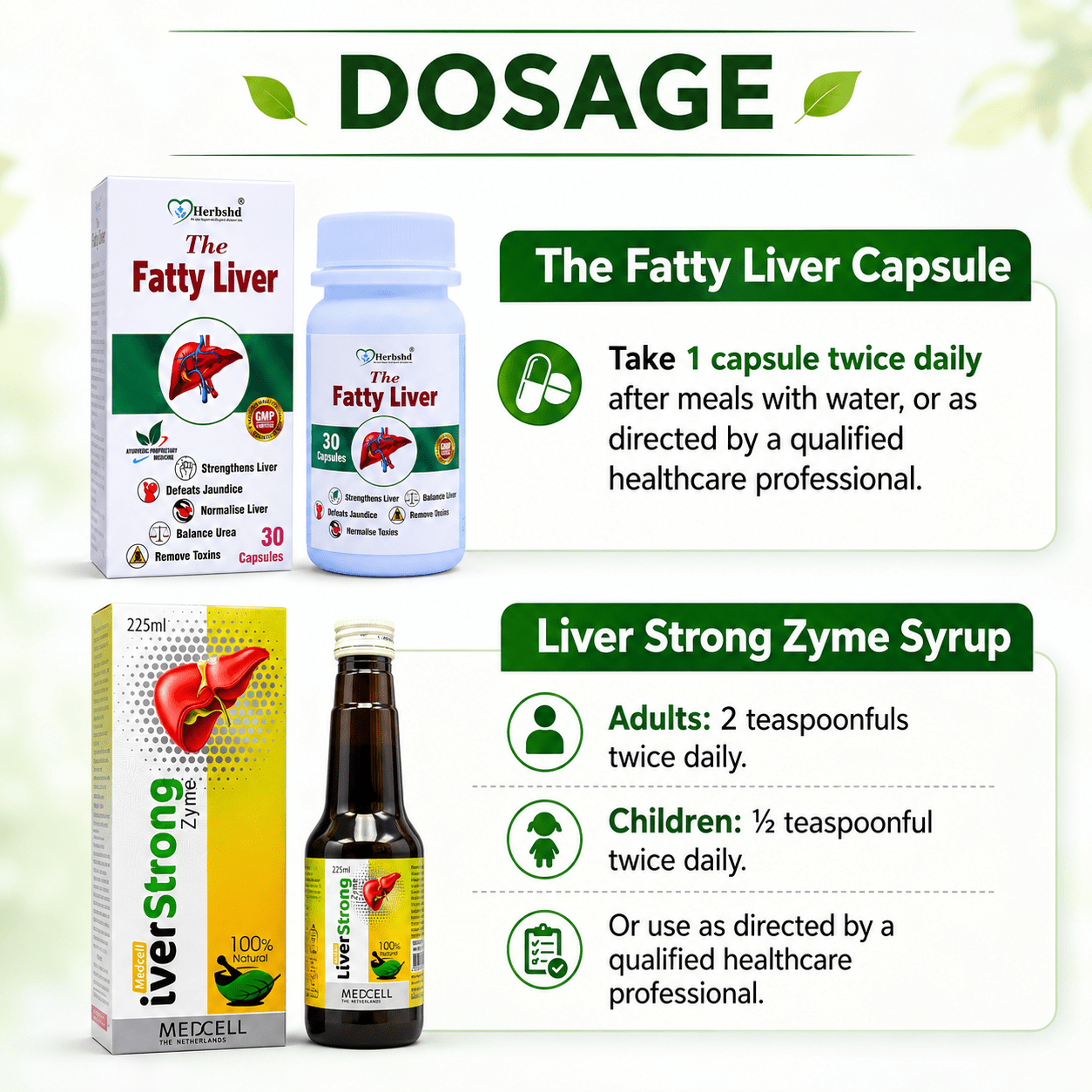 Herbshd Ayurvedic The Fatty Liver Capsule & Liver Strong Zyme Syrup | Combo Pack - HEALTH AIM PHARMACY
