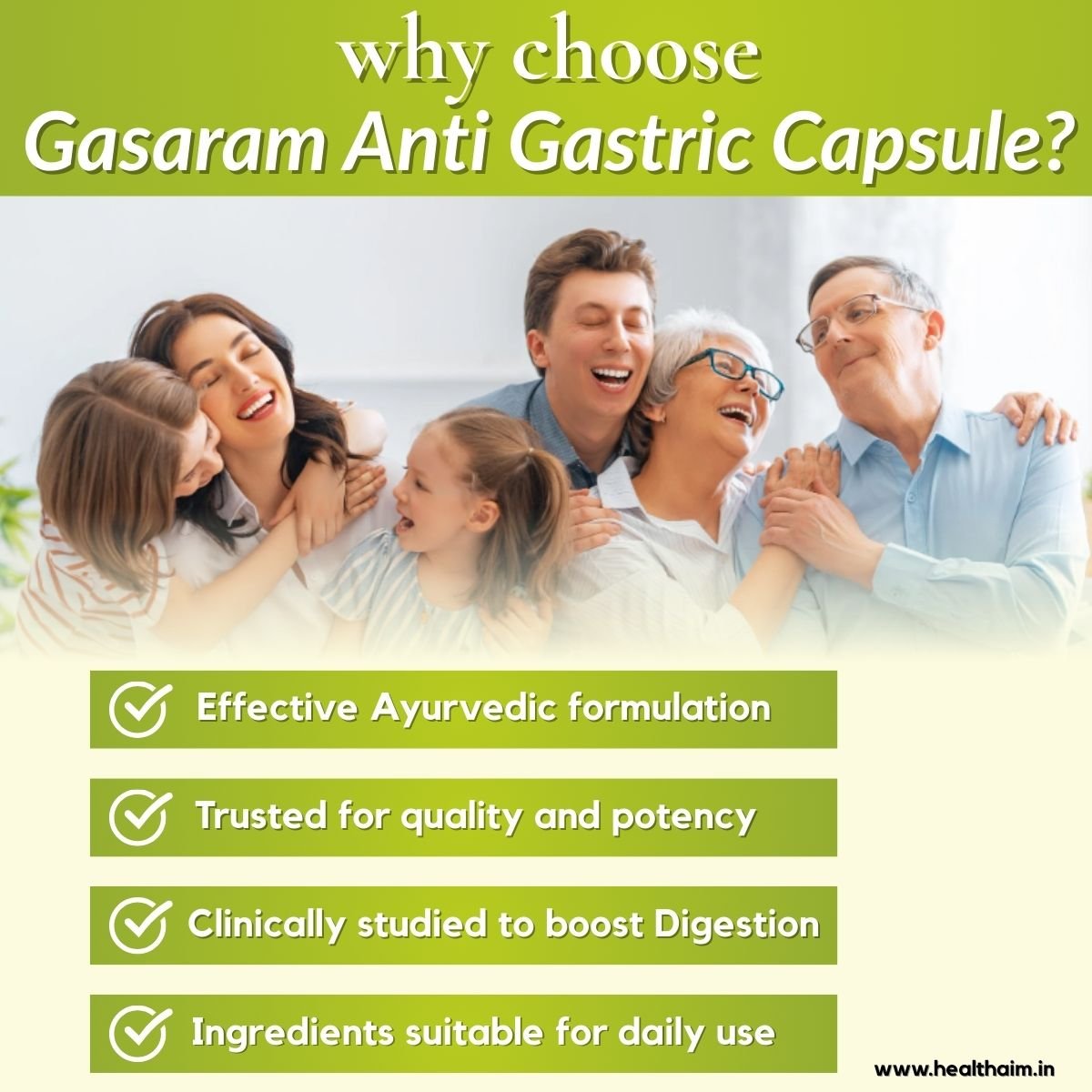 Herbshd Gasaram Anti - Gastritis Capsule | Acidity | 30 Capsules - HEALTH AIM PHARMACY