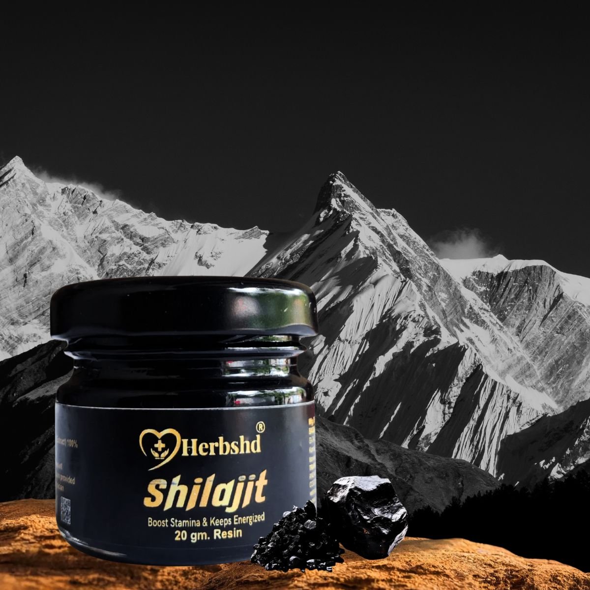Herbshd Shilajit Resin - 20g | Boost Muscle & Stamina | 100% Ayurvedic - HEALTH AIM PHARMACY