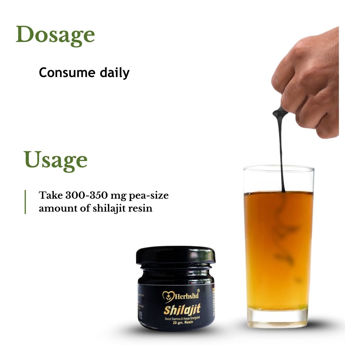 Herbshd Shilajit Resin - 20g | Boost Muscle & Stamina | 100% Ayurvedic - HEALTH AIM PHARMACY