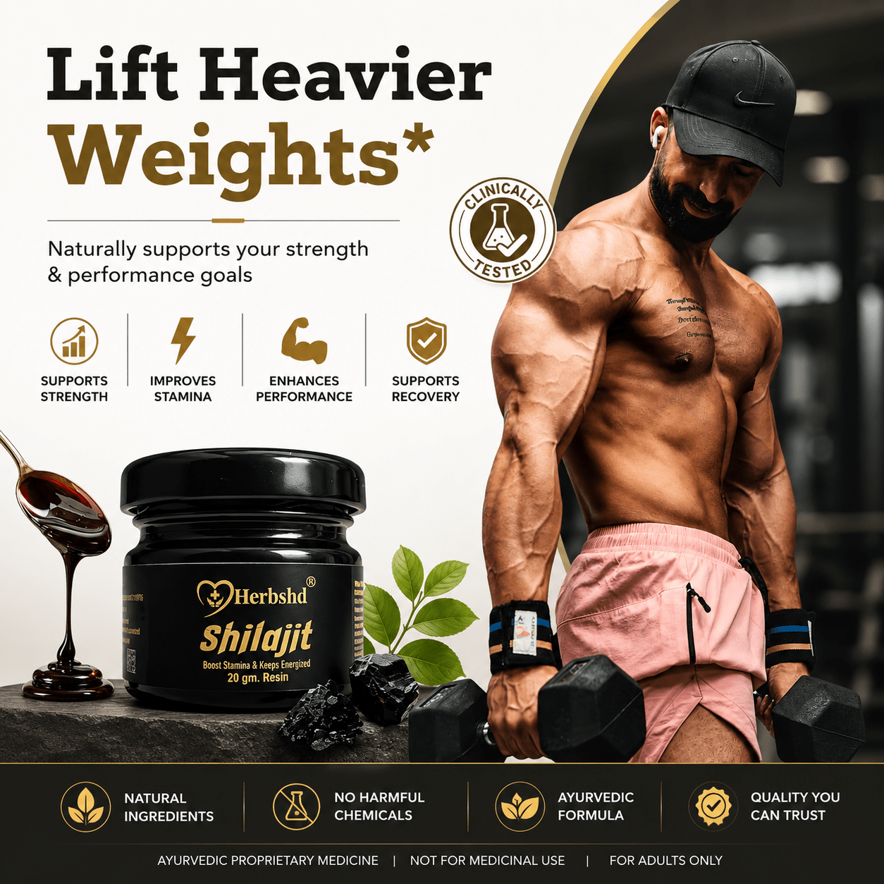 Herbshd Shilajit Resin - 20g | Boost Muscle & Stamina | 100% Ayurvedic - HEALTH AIM PHARMACY