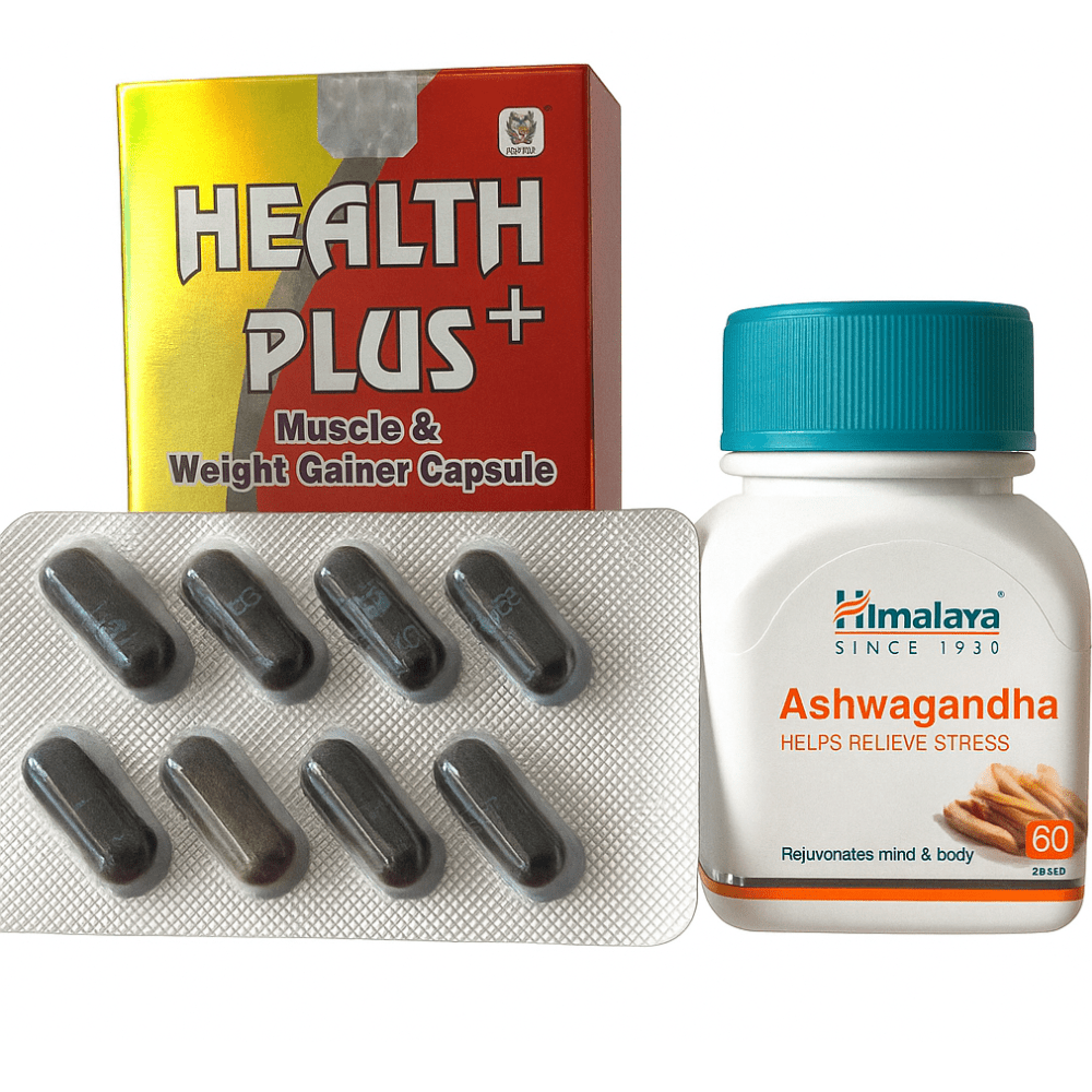 Himalaya Ashwagandha & Health Plus cap – Weight Gain & Stress Relief - HEALTH AIM PHARMACY