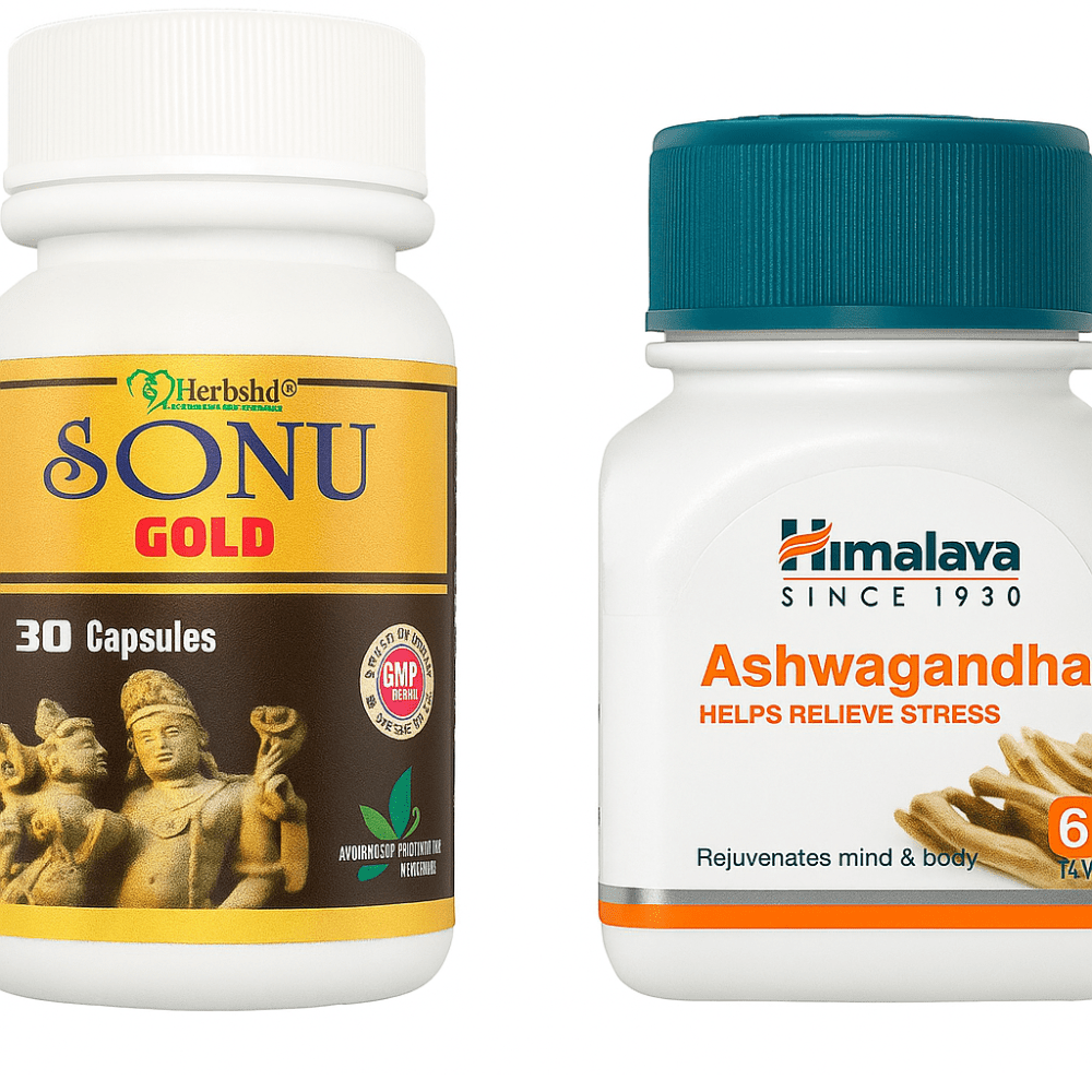Himalaya Ashwagandha + Sonu Gold Capsule for Strength & Calm - HEALTH AIM PHARMACY