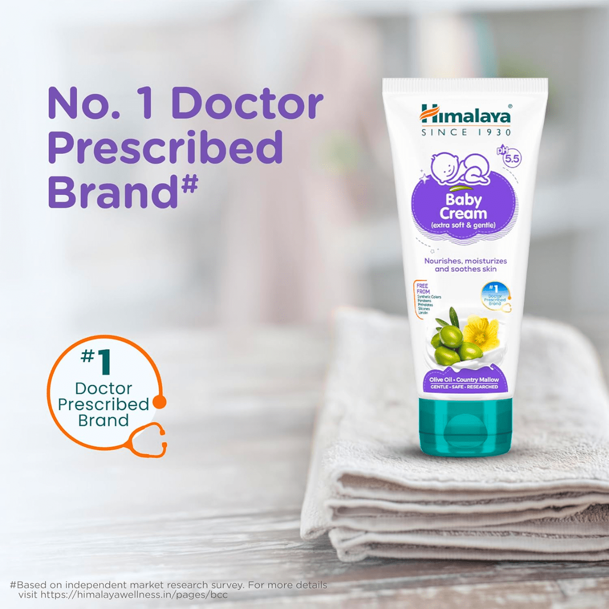HIMALAYA BABY CREAM 100 ML - Extra Soft & Gentle, Paraben Free, 100 ml Tube - HEALTH AIM PHARMACY